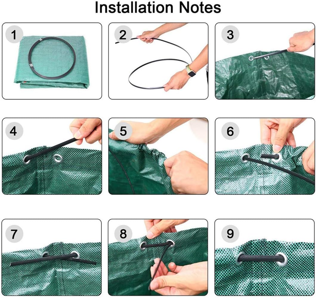 Reusable Gardening Lawn Leaf Bag, 272L, Green, 1 Count