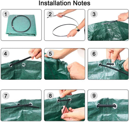 Reusable Gardening Lawn Leaf Bag, 272L, Green, 1 Count