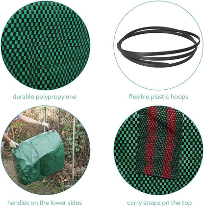 Reusable Gardening Lawn Leaf Bag, 272L, Green, 1 Count