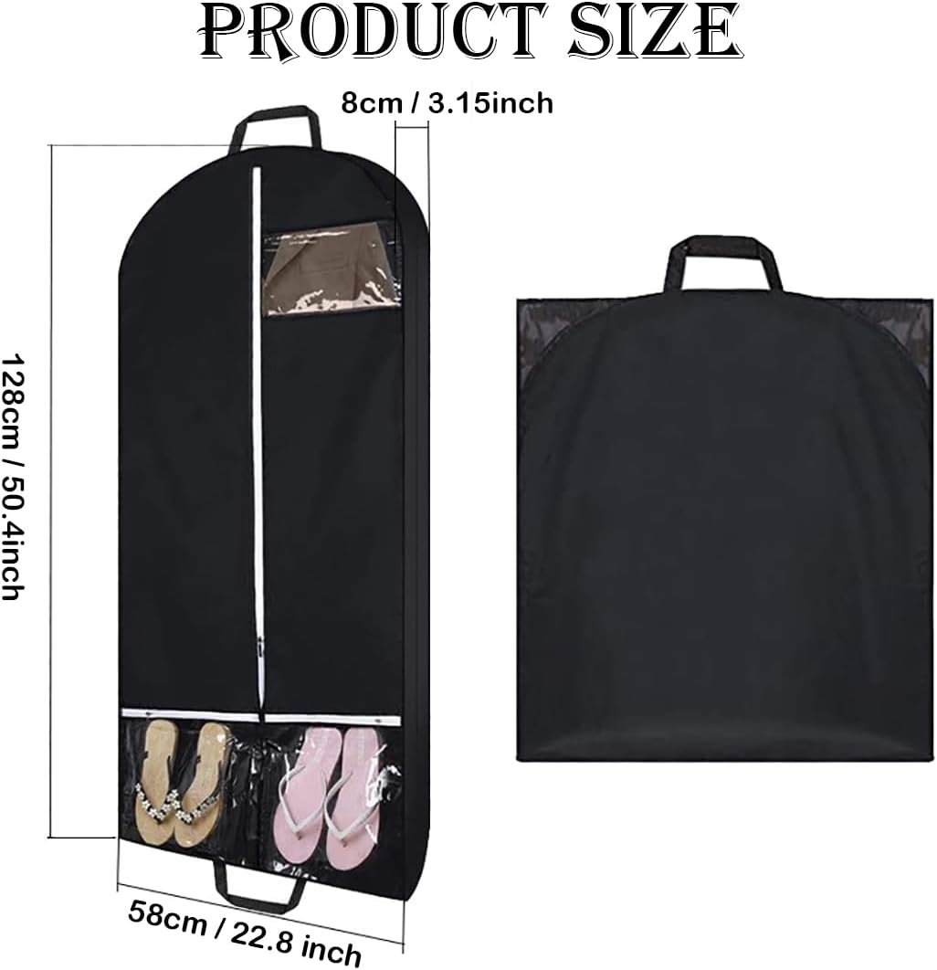 Garment Bags Hanging Clothes Travel, 50.4 Inch Long Suit Bags Cover for Women Dresses and Men Coats