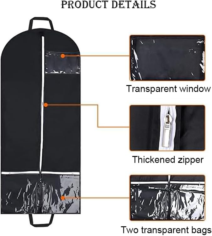 Garment Bags Hanging Clothes Travel, 50.4 Inch Long Suit Bags Cover for Women Dresses and Men Coats