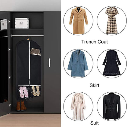 Garment Bags Hanging Clothes Travel, 50.4 Inch Long Suit Bags Cover for Women Dresses and Men Coats