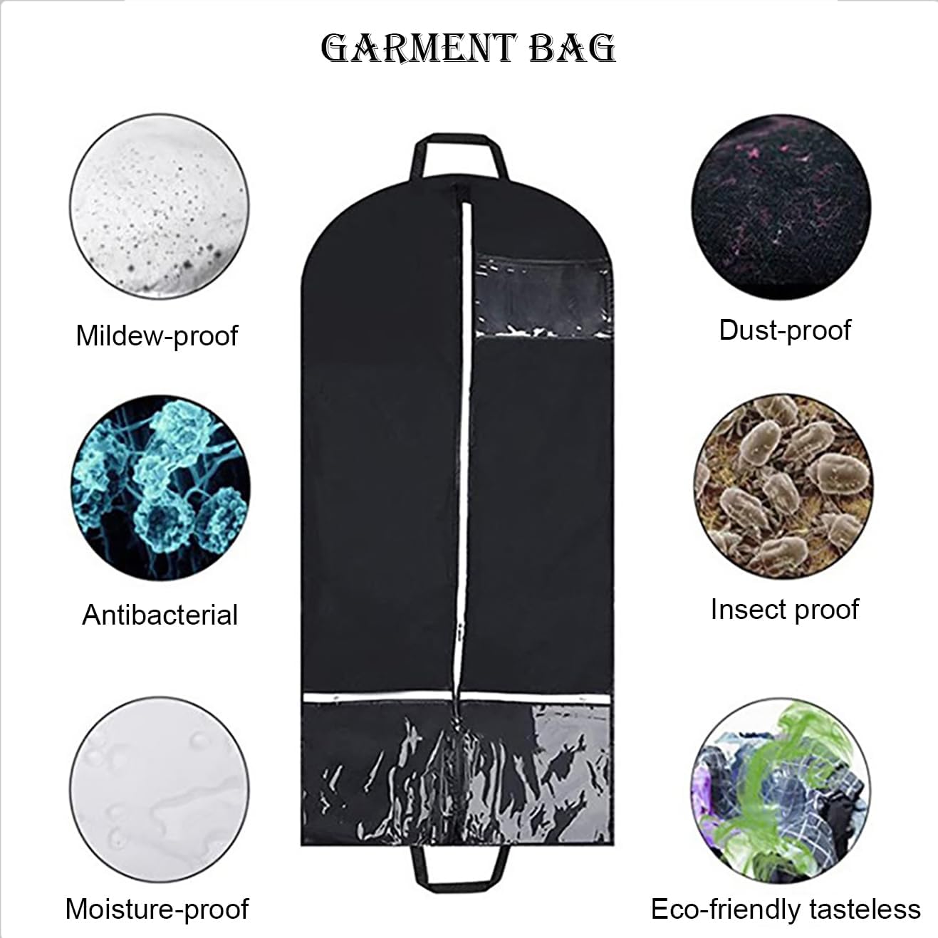 Garment Bags Hanging Clothes Travel, 50.4 Inch Long Suit Bags Cover for Women Dresses and Men Coats