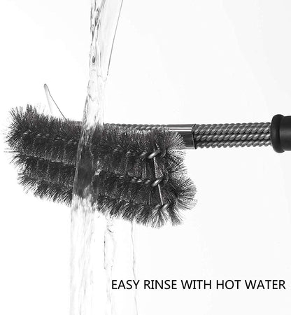 2 Pack BBQ Grill Brush, 18 inch BBQ Accessories, BBQ Cleaning Brush Safe Bristle Free BBQ Brush,100% Rust-Proof Stainless Steel- BBQ Grill Cleaner for Gas, Charcoal, Smoker, Porcelain, Infrared Grill