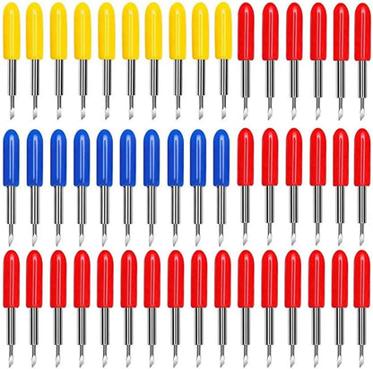40PCS Replacement Blades for Explore Air/Air 2 Vinyl Cutting Machines, 20PCS 45° Standard + 10PCS 30° + 10PCS 60° Deep Cut Vinyl Fabric Cutting Blades Replacements
