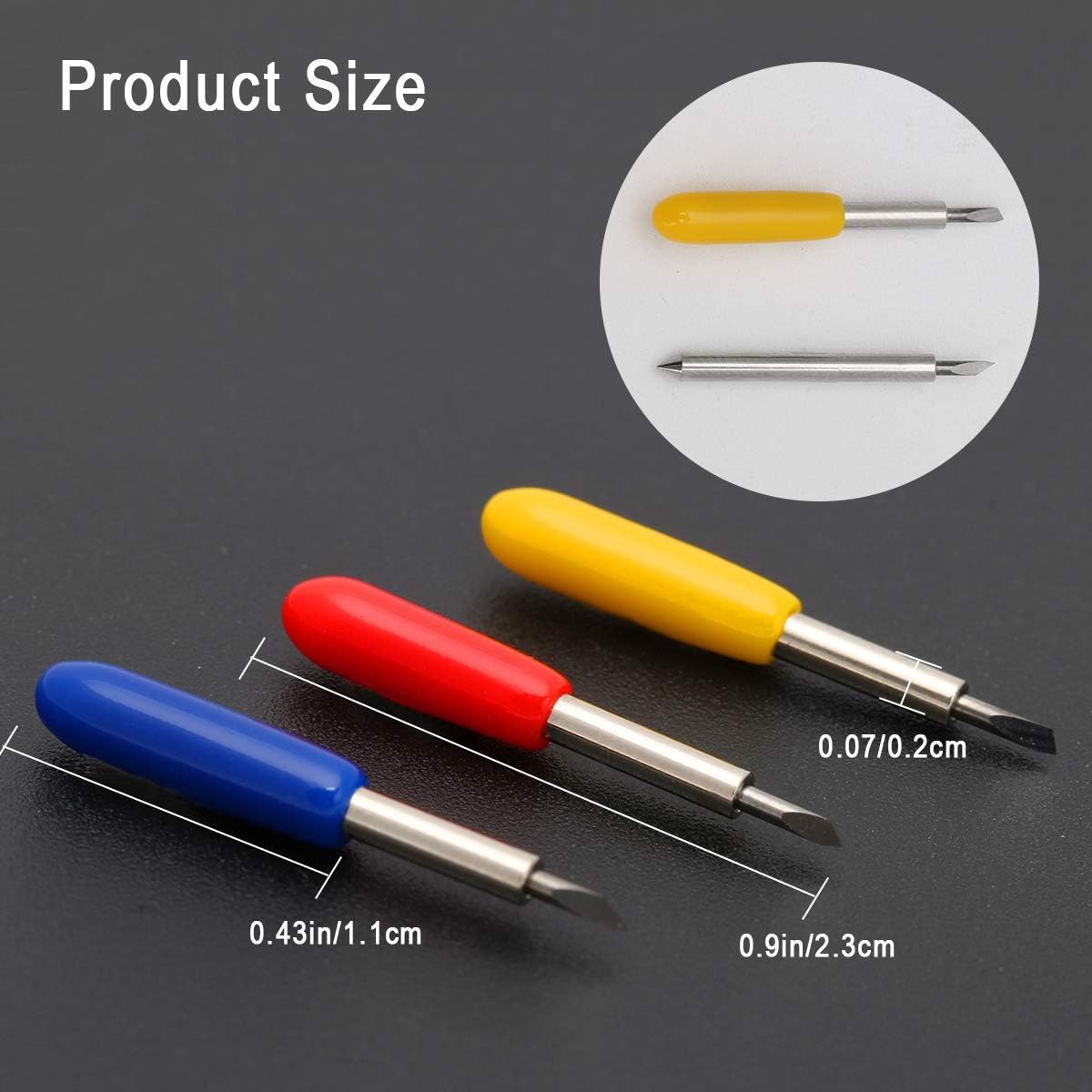 40PCS Replacement Blades for Explore Air/Air 2 Vinyl Cutting Machines, 20PCS 45° Standard + 10PCS 30° + 10PCS 60° Deep Cut Vinyl Fabric Cutting Blades Replacements