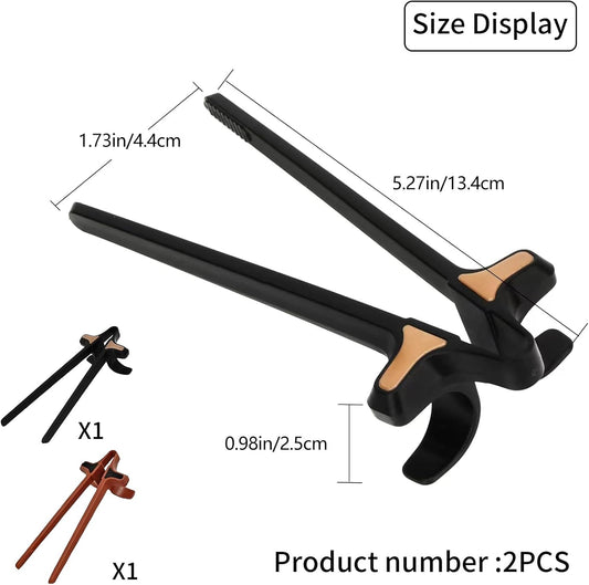 2Pcs Finger Chopsticks, Snack Chopsticks for Gamers Snack Clips Gamepad Accessories Mobile Game Accessories (Black, Brown)