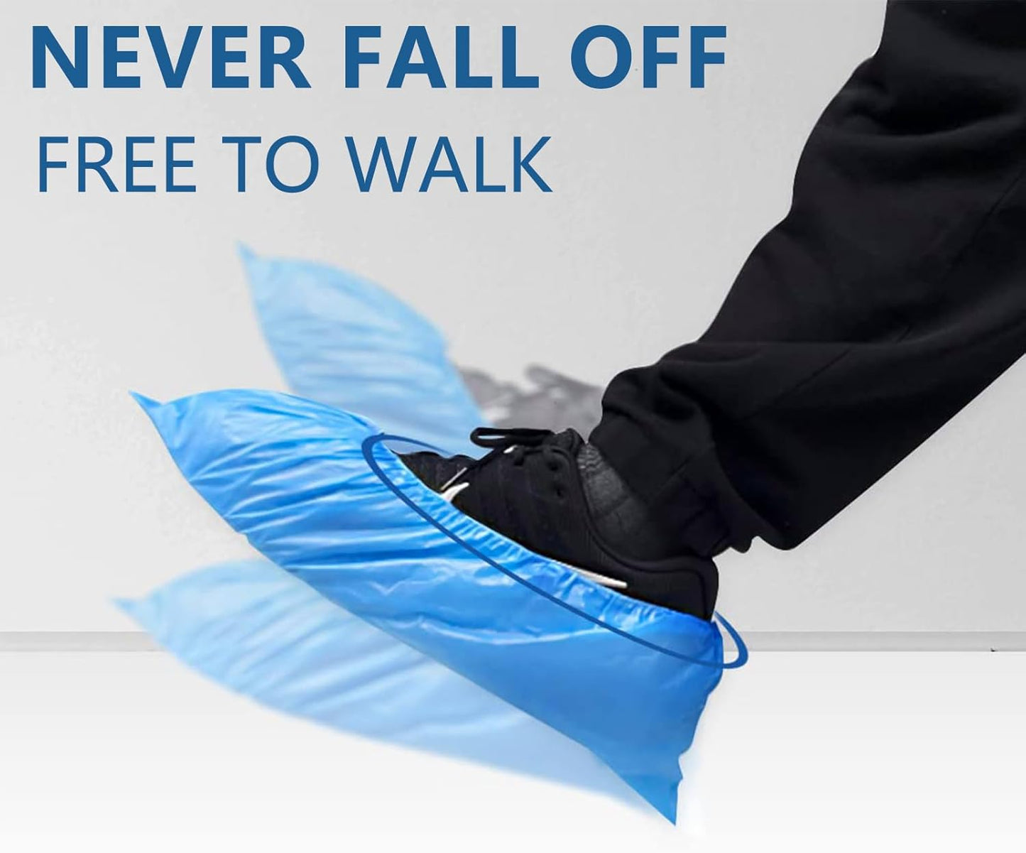 Shoe Covers Non Slip, 100 Pack (50 Pairs) Extra Thick Disposable Boot Covers, Non Woven Fabric Boot Covers for Indoors, Durable Protector Covers for Men and Women (Blue)