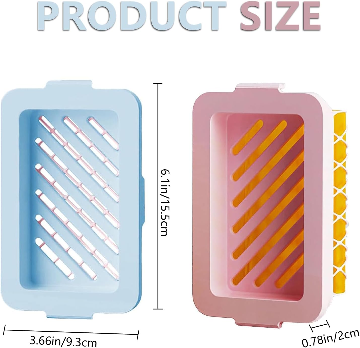2 Pack Soap Holder Bar Soap Dish with Drain, Non-Slip Soap Box with Fixed Soap Net for Bathroom Gym (Pink, Blue)
