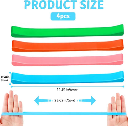 Towel Bands (4 Pack), Stretch Silicone Beach Towel Clips for Beach Pool & Cruise Chairs, Summer Beach Trip Essentials