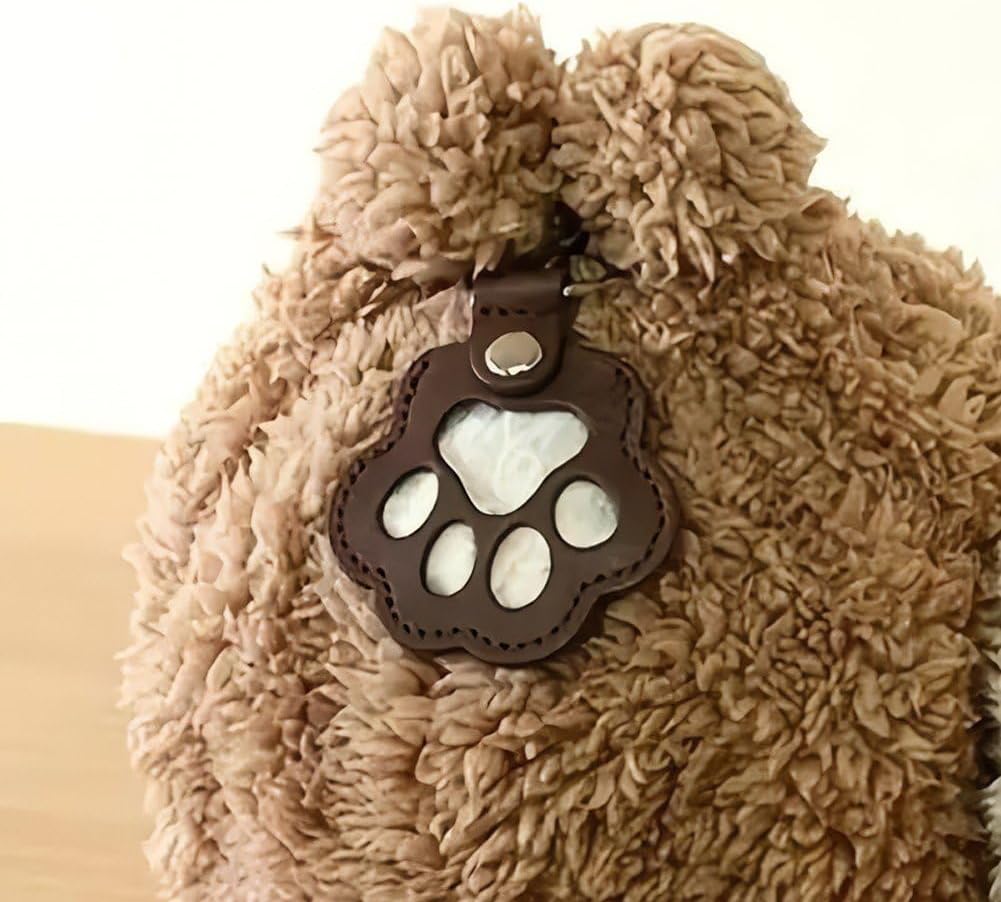 Pet Hair Storage Bag 3pcs Leather Cat Paw Keychain Portable Pet Hair Memorial Keepsake Keyring for Pet Commemorative