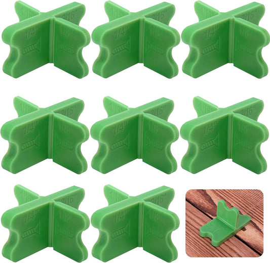 8 Pcs ABS Deck Spacer Tool,4 Thicknesses Deck Board Spacers(1/16", 1/8", 3/16", 1/4"),Deck Spacers Assorted for Pressure Treated Composite Decking