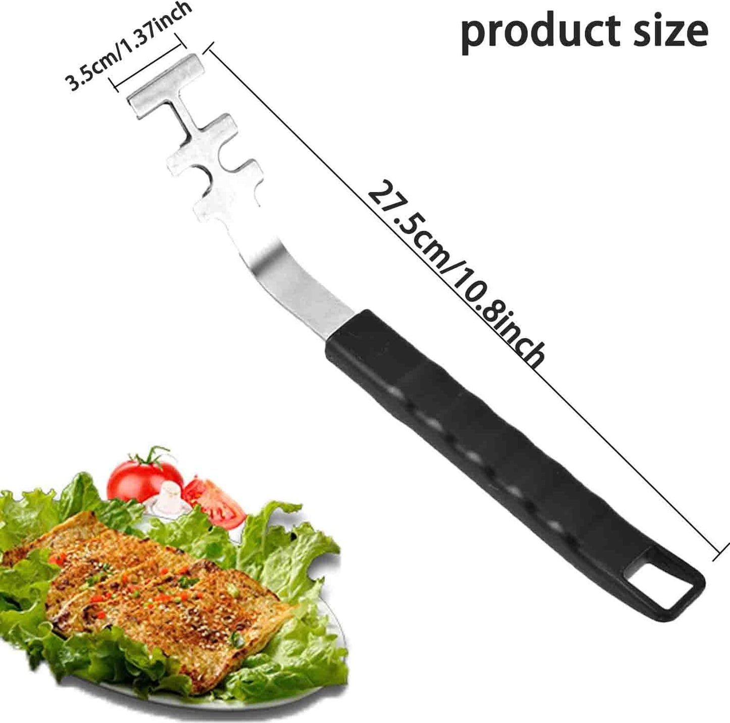 Stainless Steel Grill Grate Lifter Tool,Anti-Scald Grill Grate Tool for Charbroil Grill and More BBQ Supplies,27.4 cm, 2-Pack, Black Handle