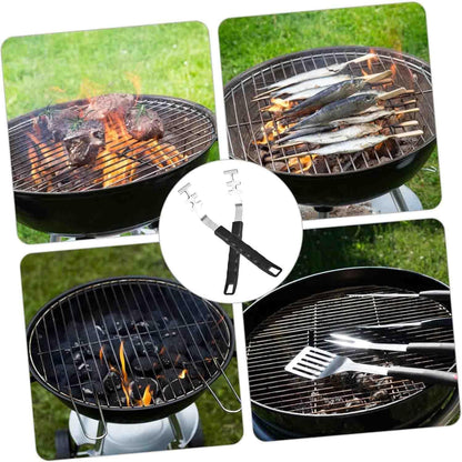 Stainless Steel Grill Grate Lifter Tool,Anti-Scald Grill Grate Tool for Charbroil Grill and More BBQ Supplies,27.4 cm, 2-Pack, Black Handle