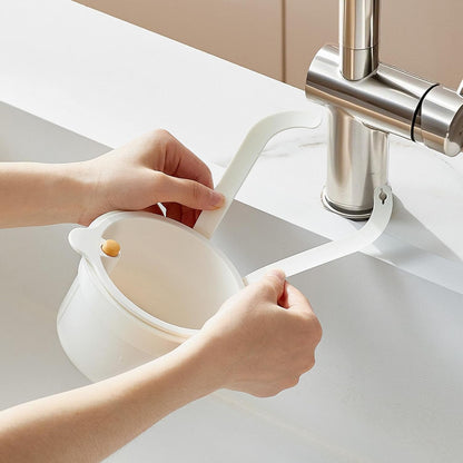 Kitchen Sink Strainer Basket, Self Cleaning Sink Food Waste Catcher, Faucet Hanging, Press Automatic Dumping Kitchen Draining Basket, Waste Rack Trash Catcher for Leftovers (Green+White+Yellow)