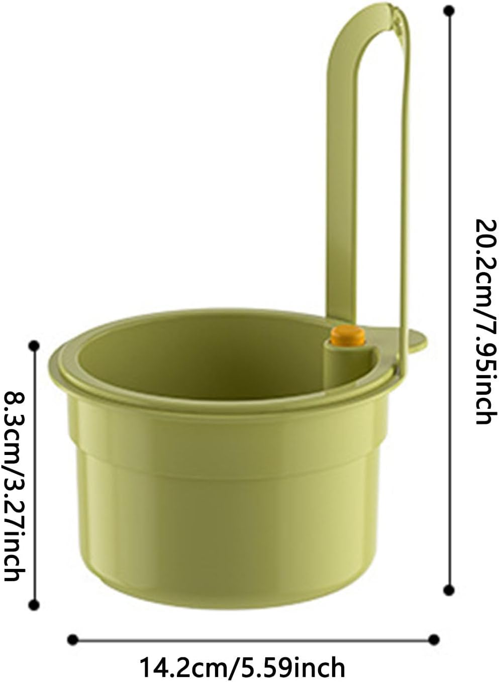 Kitchen Sink Strainer Basket, Self Cleaning Sink Food Waste Catcher, Faucet Hanging, Press Automatic Dumping Kitchen Draining Basket, Waste Rack Trash Catcher for Leftovers (Green+White+Yellow)