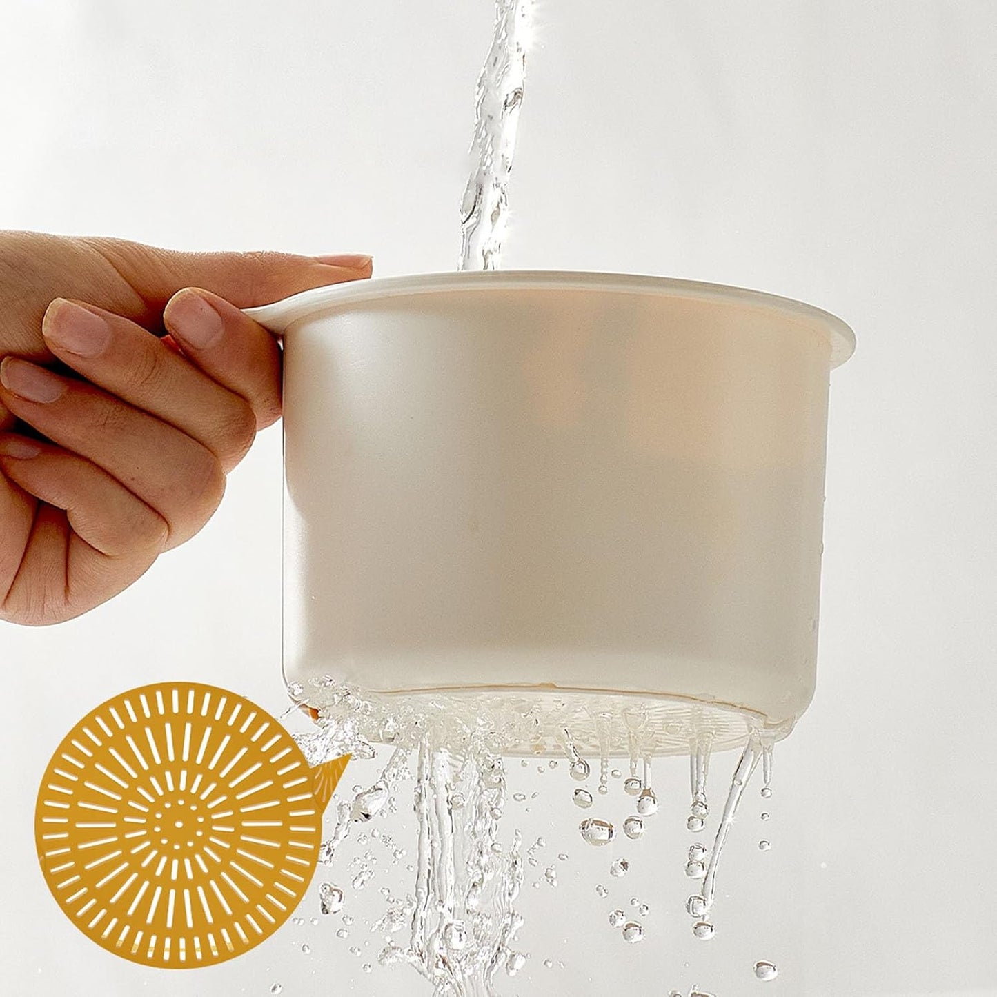 Kitchen Sink Strainer Basket, Self Cleaning Sink Food Waste Catcher, Faucet Hanging, Press Automatic Dumping Kitchen Draining Basket, Waste Rack Trash Catcher for Leftovers (Green+White+Yellow)