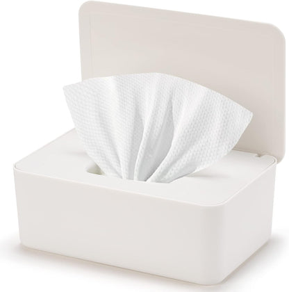 Baby Wipes Dispenser, Wipe Holder for Baby & Adult,Keeps Wet Tissue Fresh, Non-Slip Wipes Case, Flushable Wipe Container with Sealing Design Lid