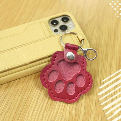 Pet Hair Keepsake Box for Dog, Pets Hair Storage Pouch Fur Memorial Keyring for Pet Commemorative,Dog Cat Paw Shape Leather Keychain Pendant