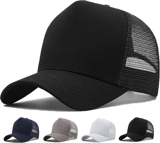 Oversize XXL Mesh Trucker Hat Big Head Hats for Men High Crown Baseball Cap Breathable Dad Hat Adjustable 23.6"-25.6"