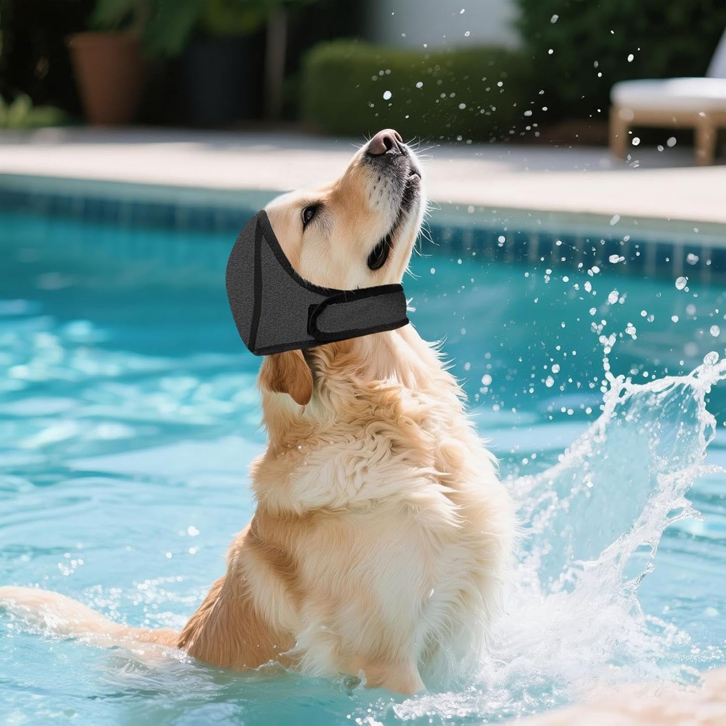 Dog Swimming Cap, Waterproof Ear Protection for Small, Medium & Large Dogs, Soft Comfortable Swim Hat for Baths, Pool and Beach Time (Grey, Large)