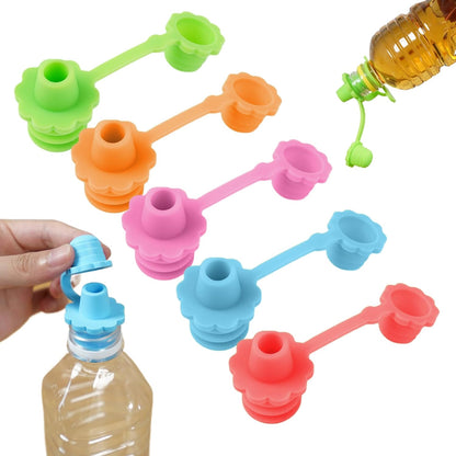 5 Pcs Silicone Bottle Spout Spill Proof Water Bottle Sippy Top Food-Grade Silicone Water Cap Portable Topper for Toddlers Kids and Adults Protects Kids Mouth...