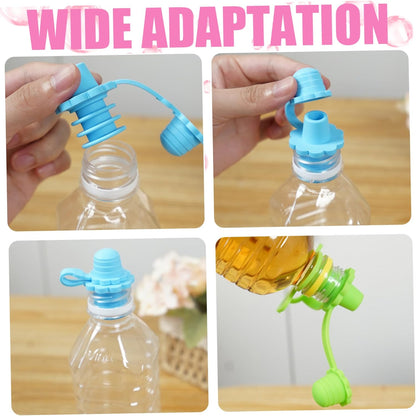 5 Pcs Silicone Bottle Spout Spill Proof Water Bottle Sippy Top Food-Grade Silicone Water Cap Portable Topper for Toddlers Kids and Adults Protects Kids Mouth...