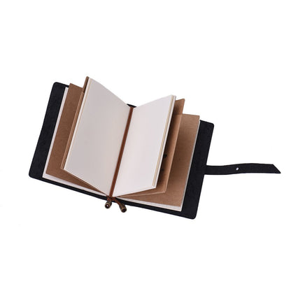 Leather Vintage Embossed Pattern Travel Journal Notebook Lined Blank Grid Paper Diary Refillable Notepad Gift for Men & Women Sketching Writing