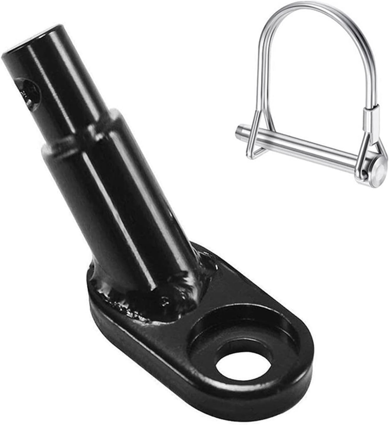 12mm Heavy Duty Steel Trailer Hitch Coupler with Safety Locking Pin for Kids and Pets, Fits QR and Solid Axles, Easy Installation, and Secure Bicycle Connector