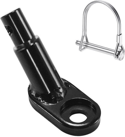 12mm Heavy Duty Steel Trailer Hitch Coupler with Safety Locking Pin for Kids and Pets, Fits QR and Solid Axles, Easy Installation, and Secure Bicycle Connector