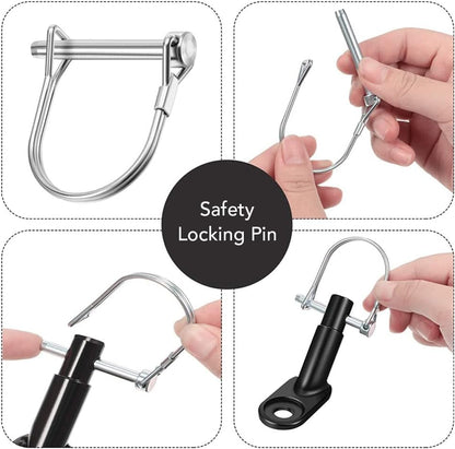 12mm Heavy Duty Steel Trailer Hitch Coupler with Safety Locking Pin for Kids and Pets, Fits QR and Solid Axles, Easy Installation, and Secure Bicycle Connector