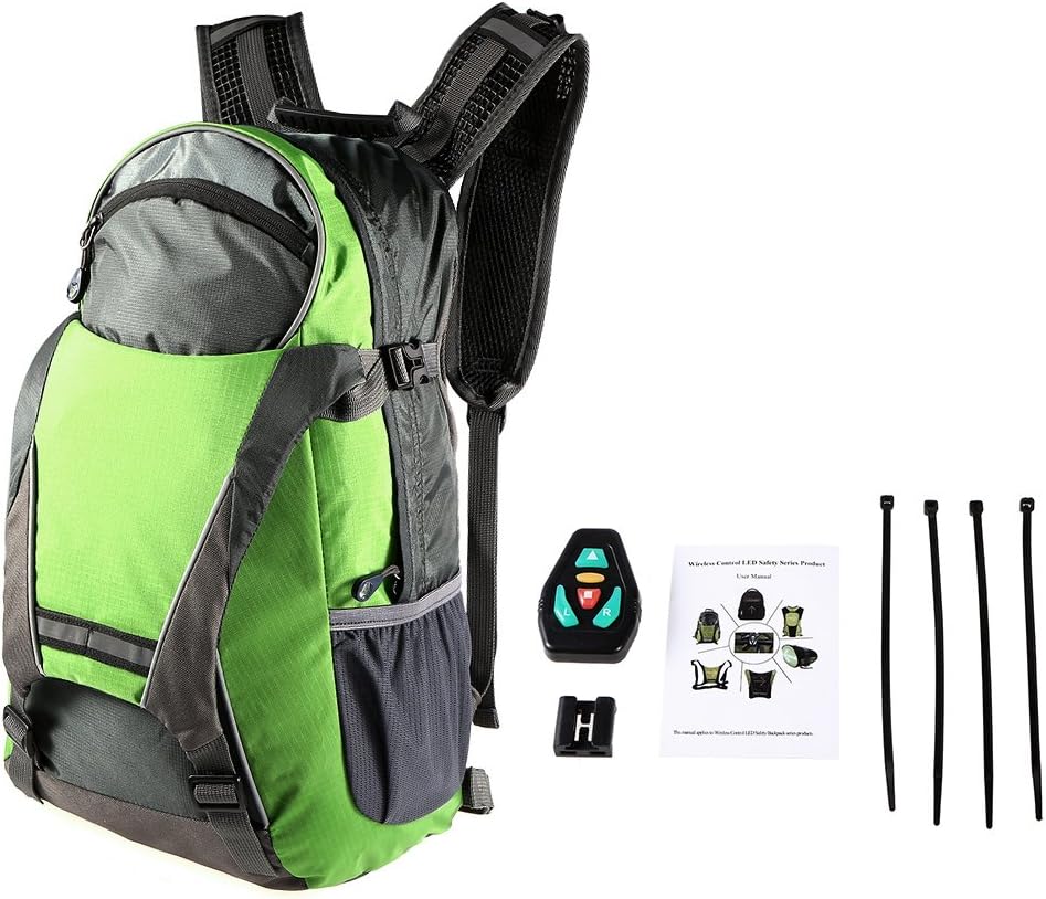 Cycling Bicycle Backpack with LED Turn Reflective Bag Pack for Outdoor Safety Night Riding Running Camping Hiking Mountaineering Walking Jogging