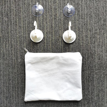 Polyester Fiber Beard Apron with Suction Cups and Storage Pouch, White or Black Option