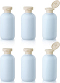6 PCS Shampoo Travel Bottles, 200ml Refillable Travel Bottles Set for Toiletries,Empty Plastic Squeeze Bottles with Flip Cap for Conditioner, Lotions and Creams (Light Blue)