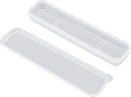 Portable Flatware Box Travel Tableware Storage Case, Simple Tableware Storage Box Case for Cutlery Kit (White)