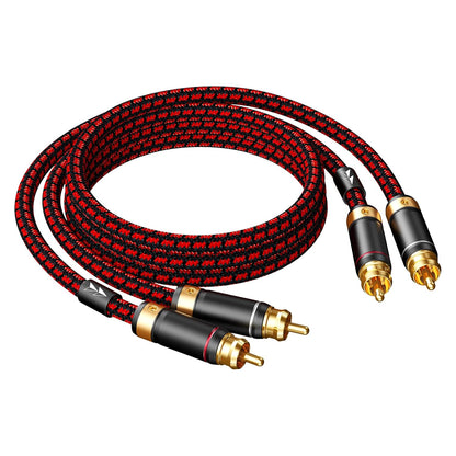 Auidophile 2RCA Male to 2RCA Male Stereo Audio Cable,Gold Plated | 4N Oxgen-Free Copper Core (6 Feet (2M))