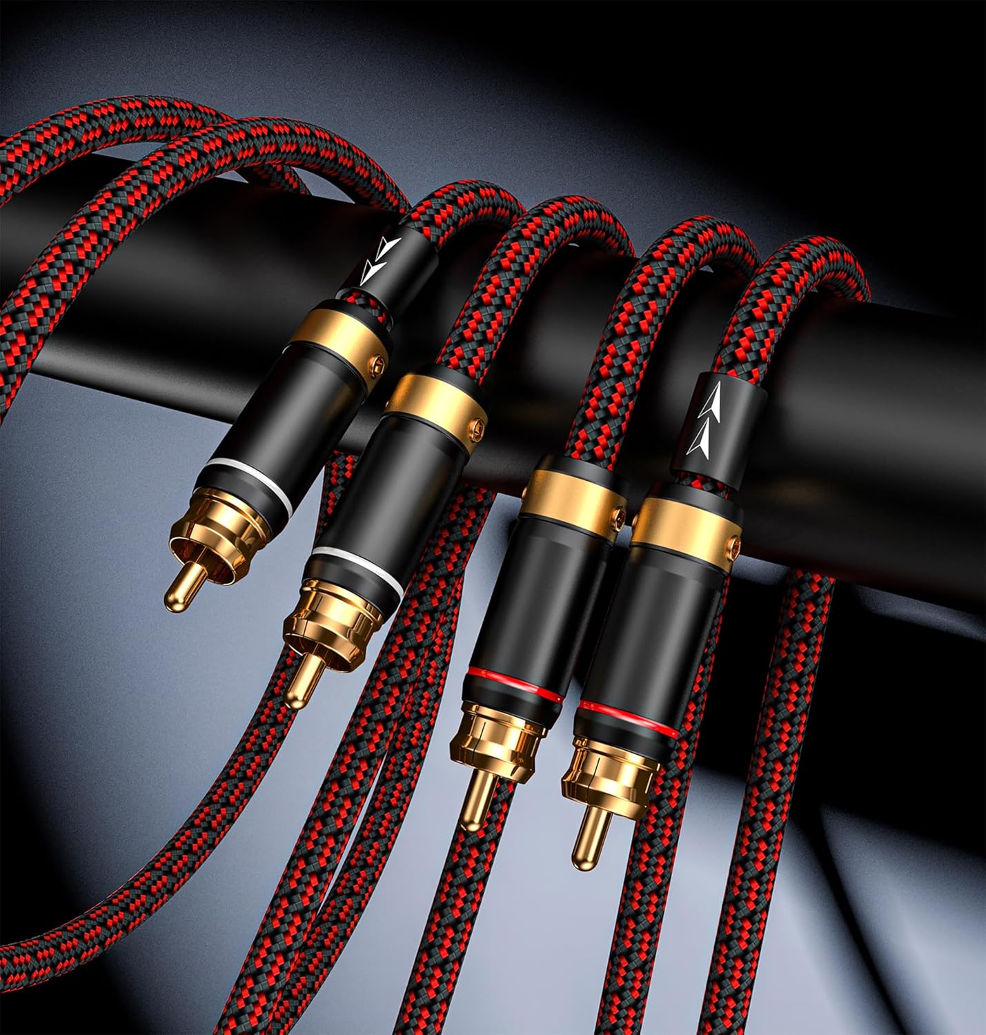 Auidophile 2RCA Male to 2RCA Male Stereo Audio Cable,Gold Plated | 4N Oxgen-Free Copper Core (6 Feet (2M))