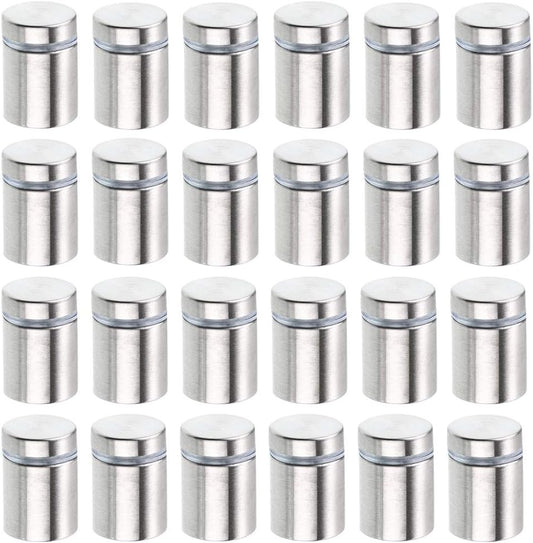 24 Pack Sign Standoff Screws 3/4 x 1 Inch, Advertising Glass Standoff Nail Hardware, Stainless Steel Standoffs for Glass Panel Plexiglass Picture