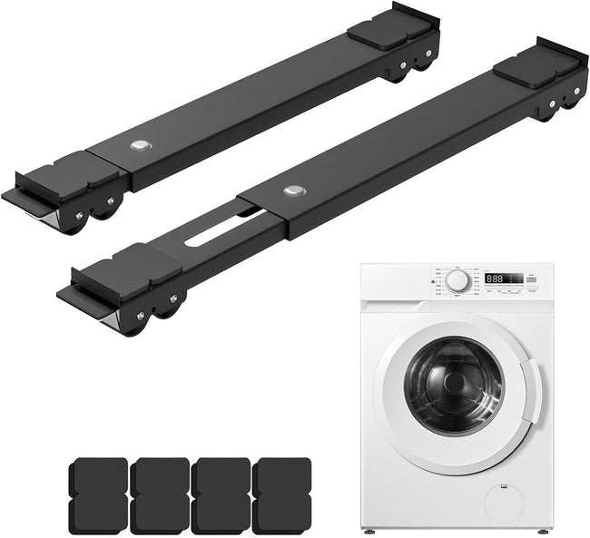 Heavy Duty Furniture Appliances Rollers, Extendable Appliance Rollers with Brake, Mobile Washing Machine Base for Refrigerators, Dishwashers, Washing Machines, 660 lbs Total Load Hover Image