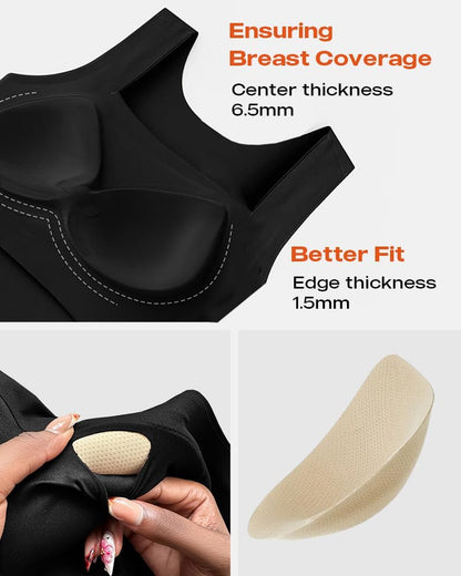 Womens U Neck Shapewear Built-in Bra Tank High Strechy Sleeveless Slim Fit Tops Camisole Workout Tops