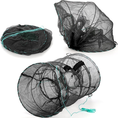 Set of 2 Fishing Bait Trap, Crab Trap Minnow Trap, Crawfish Trap, Collapsible Cast Net, Foldable Fishing Net Trap, Lobster Trap, Portable Folded Fishing Accessories