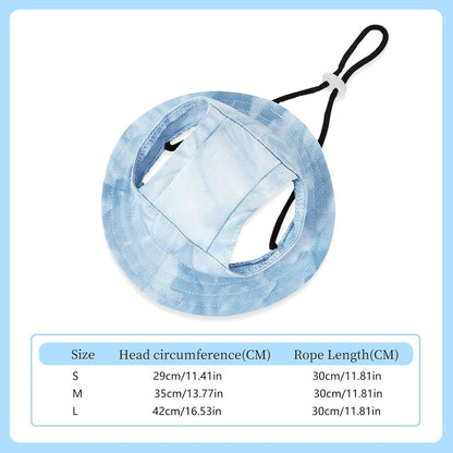Baseball Cap for Dogs - Visor Sun Protection Hat With Ear Holes, Adjustable Outdoor Sport Hat With Round Brim for Puppy, Small Medium Dogs, Cats (Large)