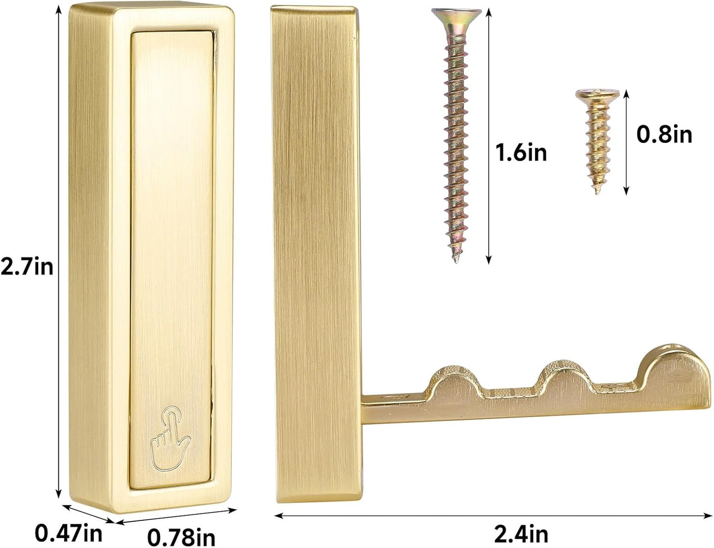 Folding Hooks 4 Pack Foldable Coat Hook Heavy Duty Wall Hooks for Hanging Coats, Towel, Hat, Backpacks (Gold)