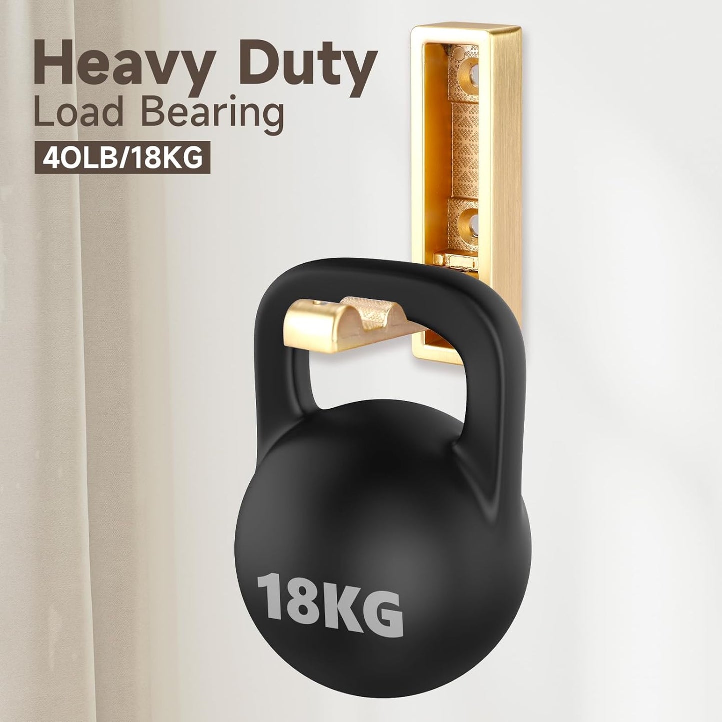 Folding Hooks 4 Pack Foldable Coat Hook Heavy Duty Wall Hooks for Hanging Coats, Towel, Hat, Backpacks (Gold)
