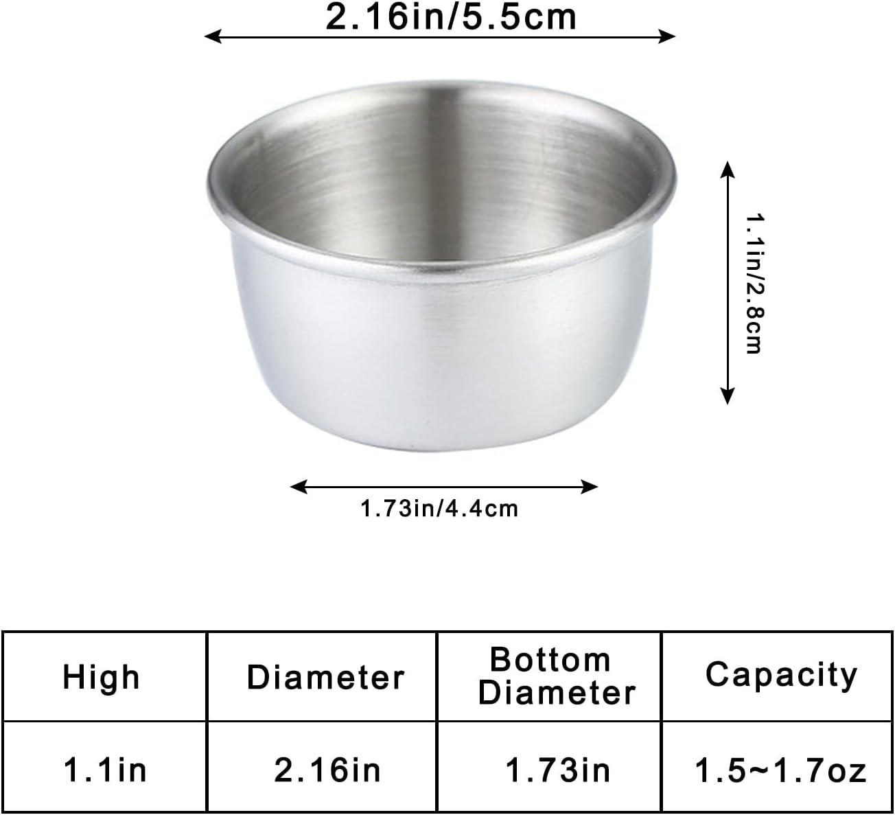 6-Pack Salad Dressing Food Storage Containers with Leakproof Silicone Lids, 50ml Stainless Steel Condiment & Dipping Sauce Cups Ideal for Lunch Bento Boxes
