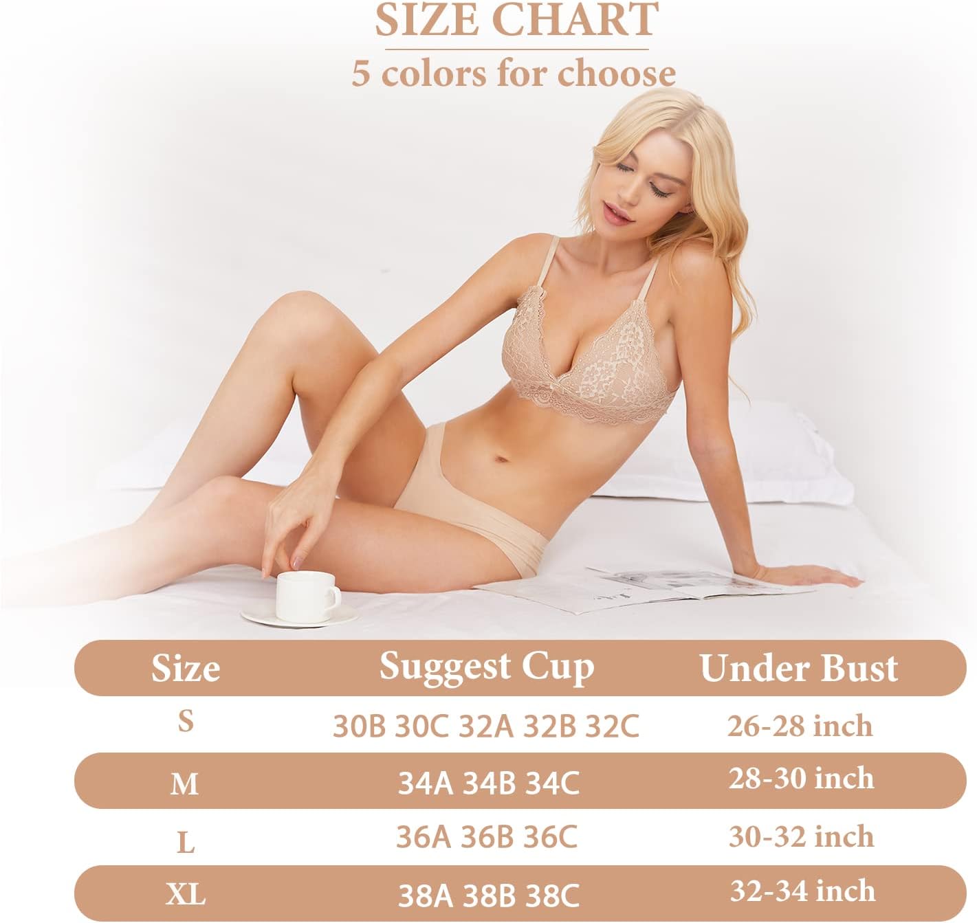 Lace Bralettes for Women Adjustable Strap Sexy V Neck Unpadded Wire Free Incomeplete See Through