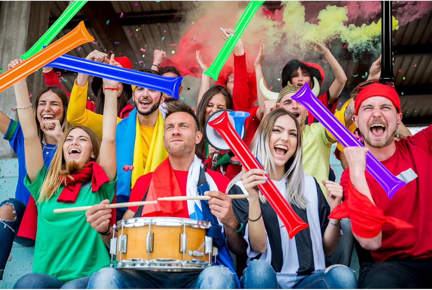 50 PCS Thunder Sticks Thicken Plastic Cheersticks Inflatable Thunder Sticks Sporting Events Team Spirit Cheersticks Sporting Cheers Basketball Football Dance Party
