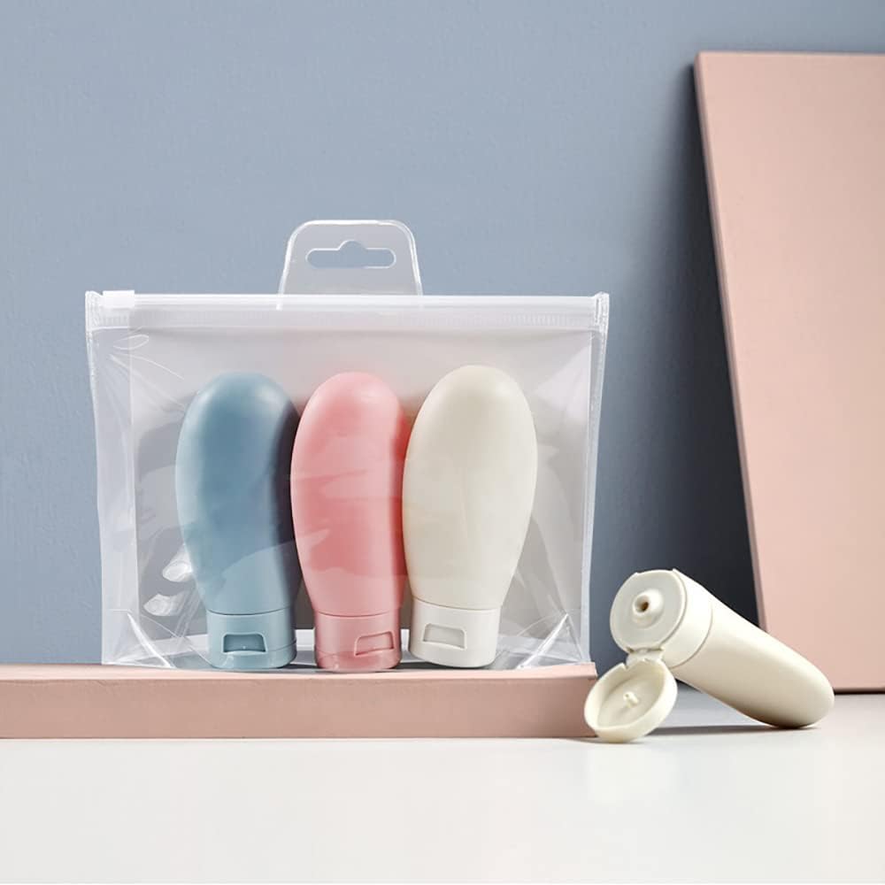 Travel Bottles, 3 PCS Travel Containers for Toiletries, Leak-Proof Refillable Squeezable Travel Bottles Set for Shampoo, Body Wash and Travel