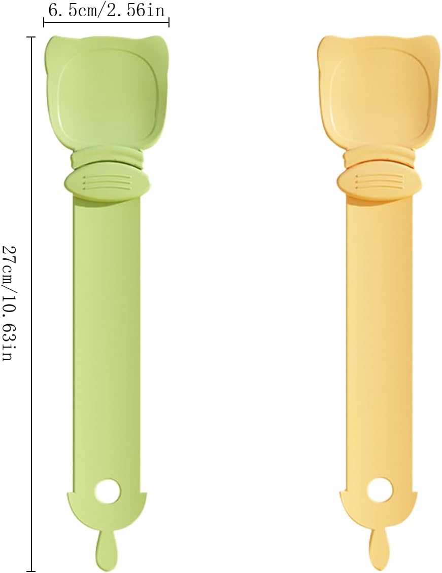 2 Pcs Cat Strip Feeders, Cute Head Shape Squeeze Spoon Multifunctional 2-in-1 Food Dispenser Treat Spoon for Wet Food Pet Supplies