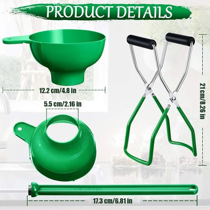 3PCS Canning Essentials Kit - Magnetic Lid Lifter, Canning Supplies Canning Kit, Wide Mouth Canning Funnel Anti-Scald Clip Kitchen Tools for Canning Jars